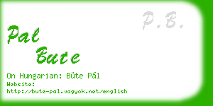 pal bute business card